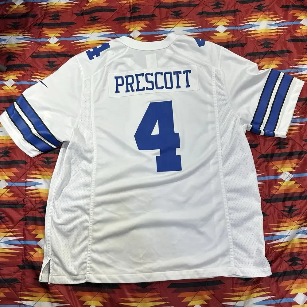 Nike NFL On Field Dallas Cowboys Dak Prescott #4 White Jersey Men’s Sz 2XL FLAWS